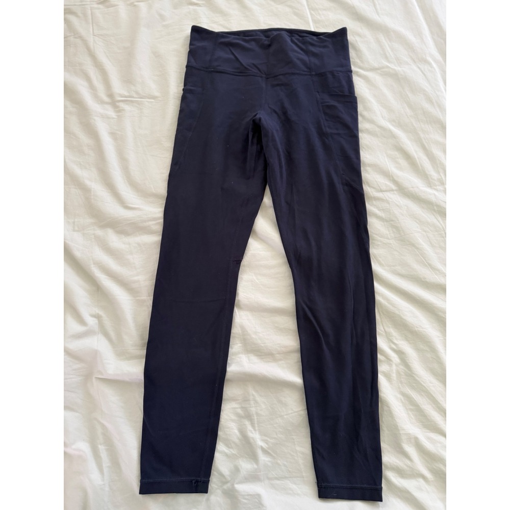 Athleta Salutation Stash Pocket Tight Navy‎ Powervita 7/8 Yoga Leggings M